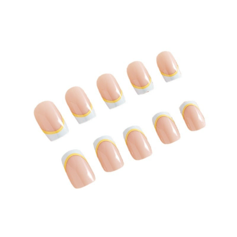 Nail art set with creative floral designs and elegant French finish Bowlift