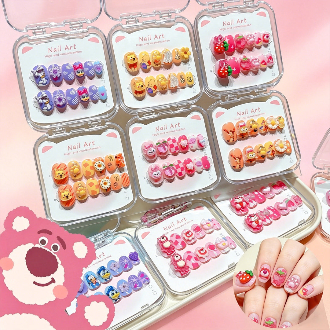 Customized Cartoon-Inspired Press-On Nail Art Set Bowlift