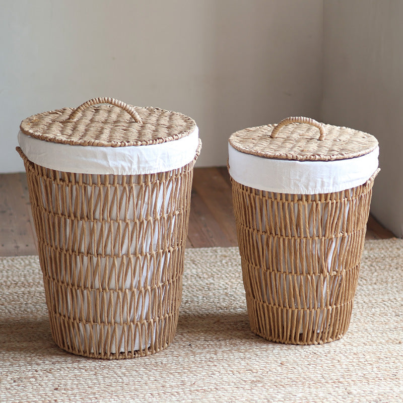 Stylish laundry basket with lid Bowlift