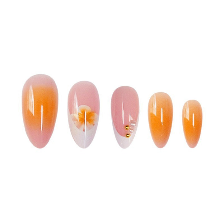 Decorative Floral Acrylic Nail Set Bowlift