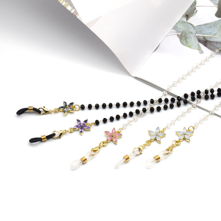 Elegant Floral-Accented Eyewear Chain Bowlift