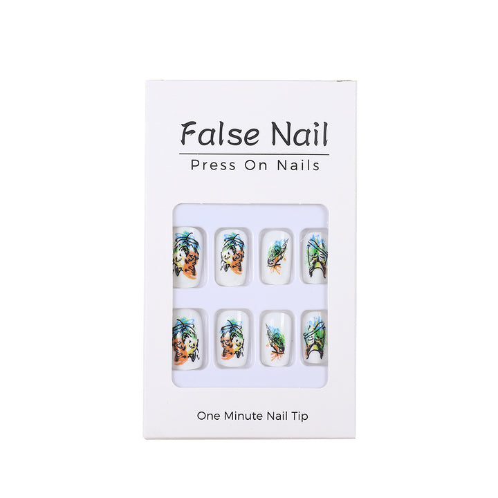 Artistic Animal Motif Press-On Nail Set Bowlift