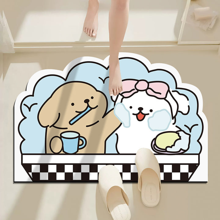 Cartoon Animal Design Bath Mat Bowlift