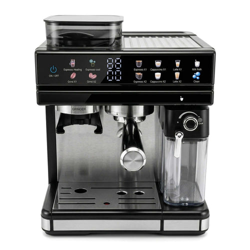 Espresso machine with integrated grinder and precise temperature control Bowlift