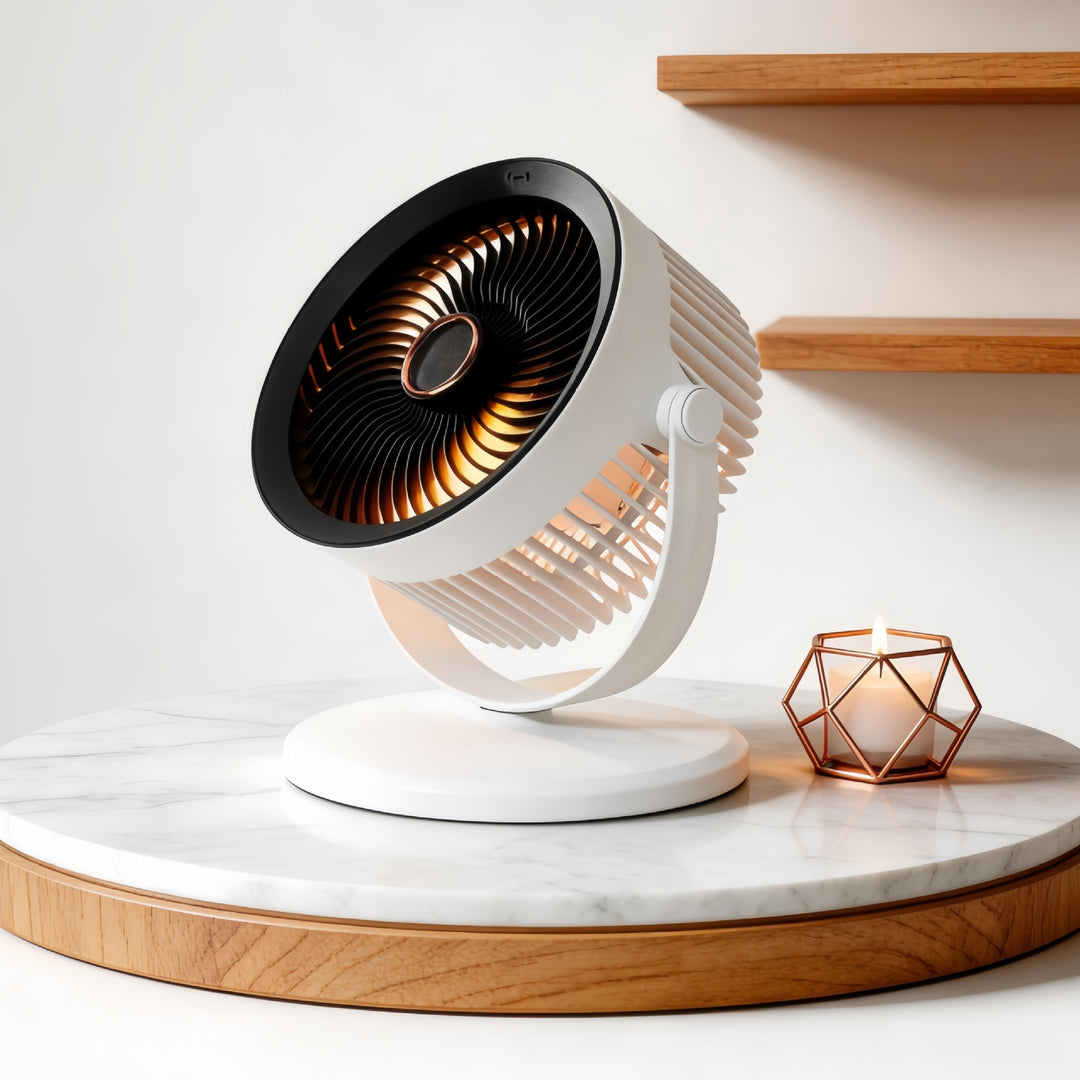 Ladies portable fan with LED lighting and adjustable tilt angle Bowlift