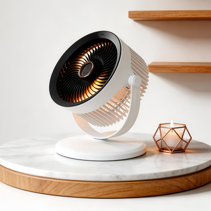 Ladies portable fan with LED lighting and adjustable tilt angle Bowlift
