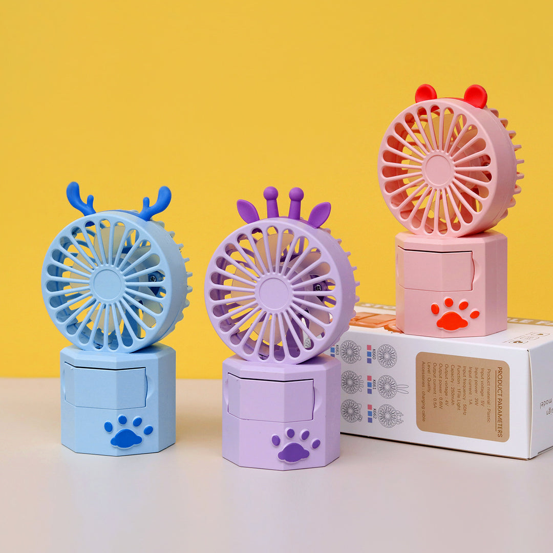 Unisex Portable Mini Fan with Animal Ears and USB Connection Bowlift