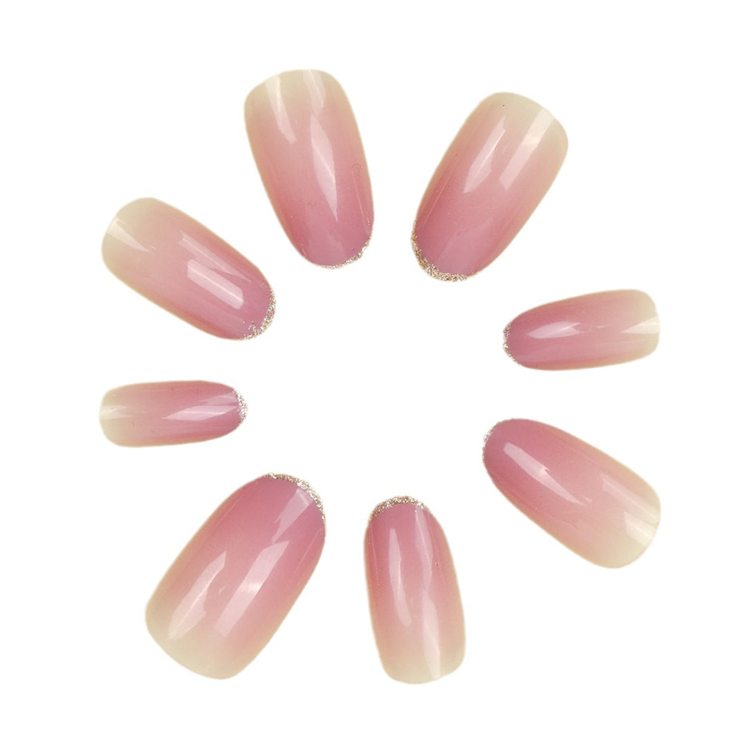 Elegant Stiletto Nail Extensions with Glittering French Tips Bowlift