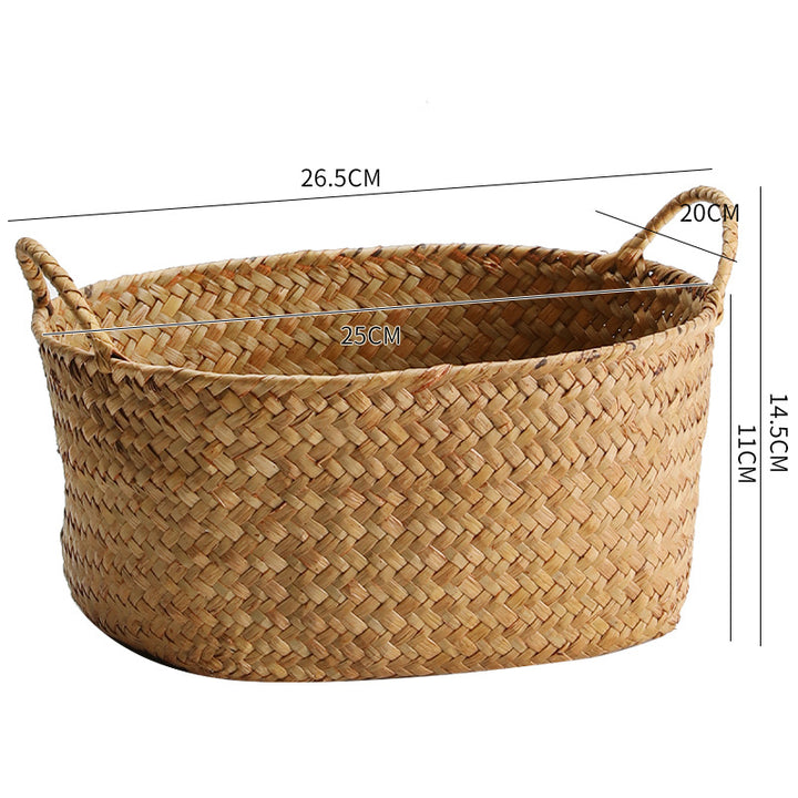 Handwoven Seagrass Storage Basket Bowlift