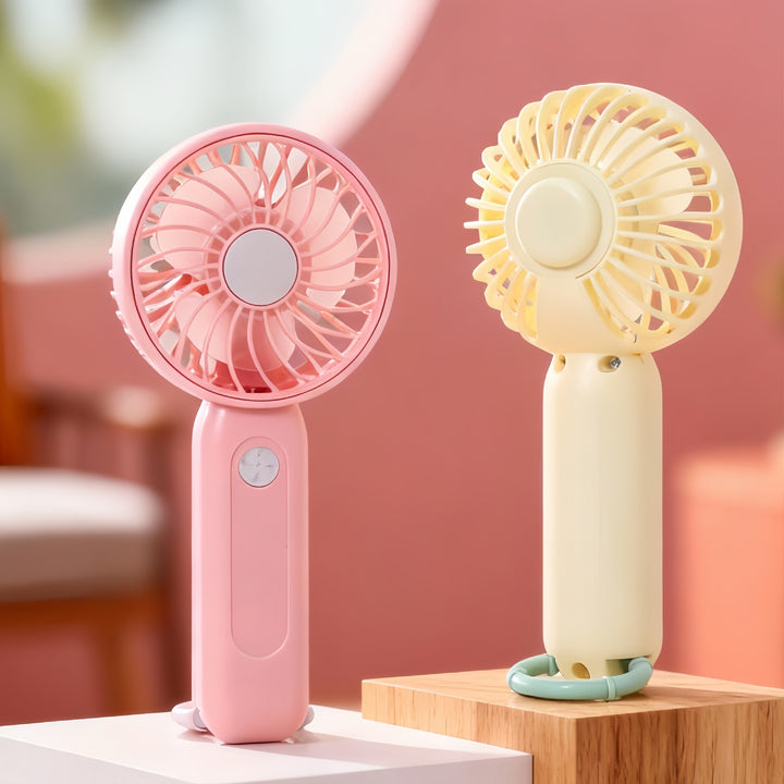 Women's portable battery-operated hand fan with ergonomic design and USB charging Bowlift