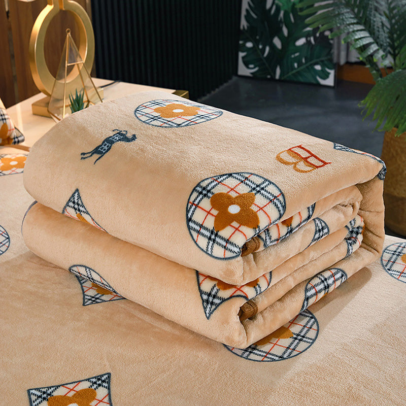 Women's Elegant Snuggle Blanket made of Soft Knit with Geometric Pattern Bowlift