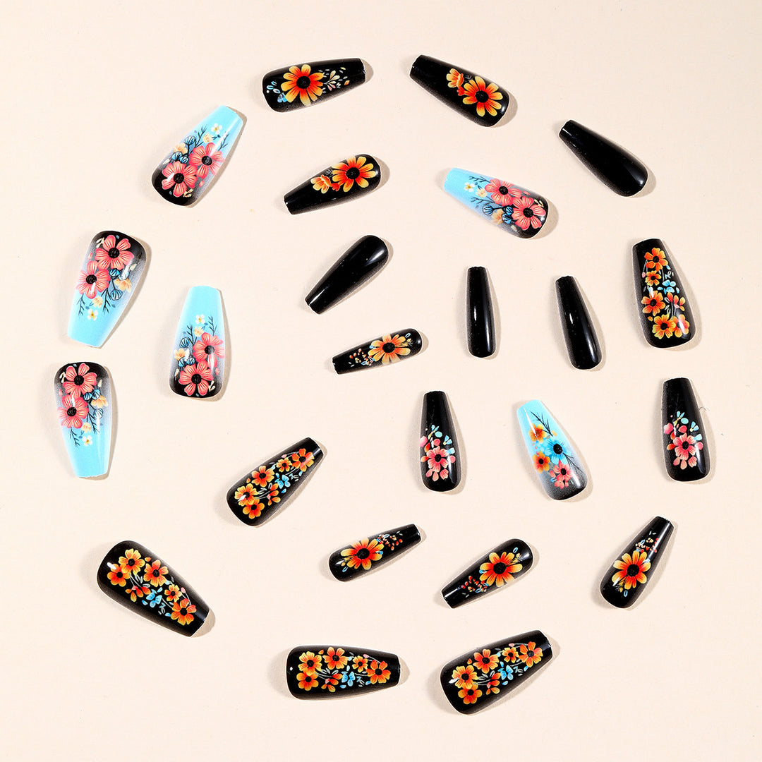 3D Floral Acrylic Nail Art Extensions Bowlift