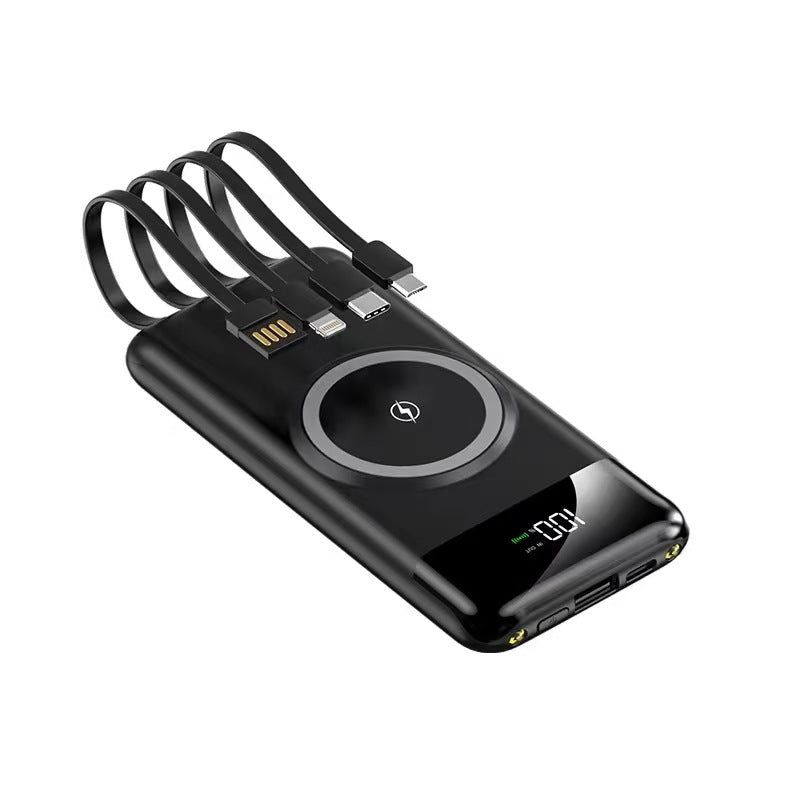 Portable power bank with wireless charging function and multifunction cable Bowlift