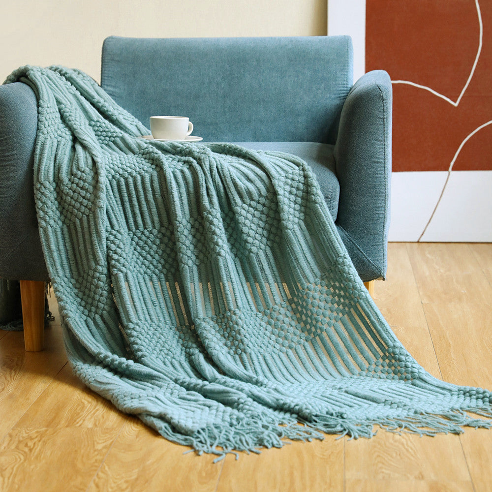 Women's high-quality knitted blanket with textured design Bowlift