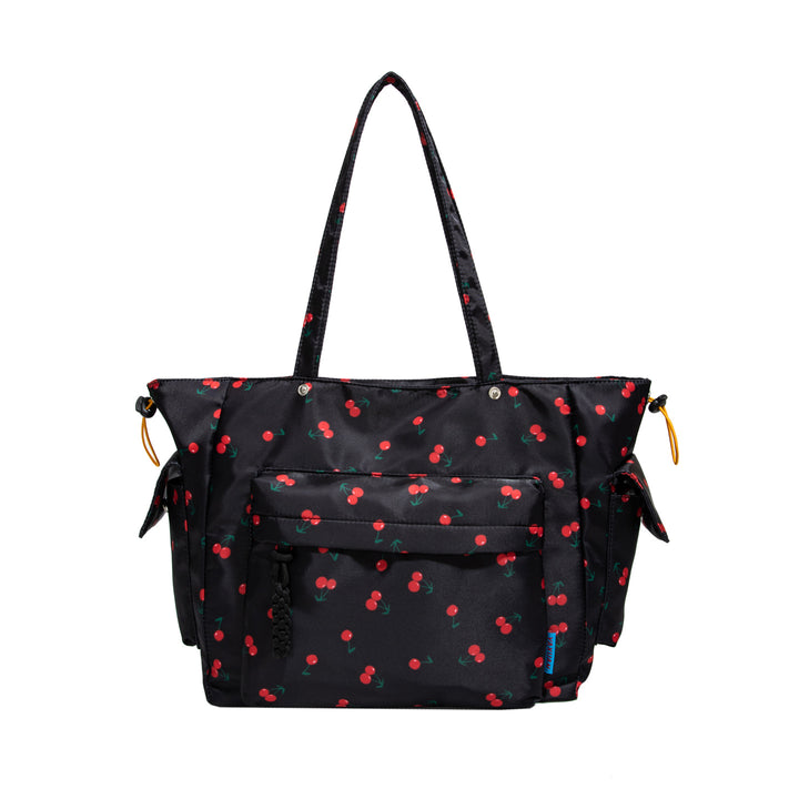 Cherry Print Multi-Pocket Tote Bag Bowlift