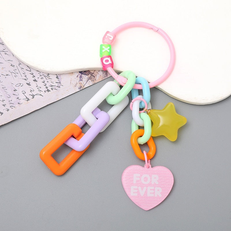 Playful keychain with colorful plastic chains Bowlift