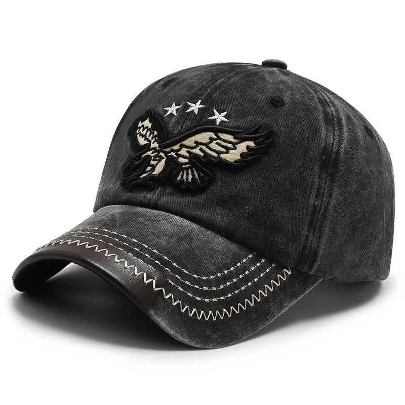 Men's Distressed Embroidered Baseball Cap Bowlift