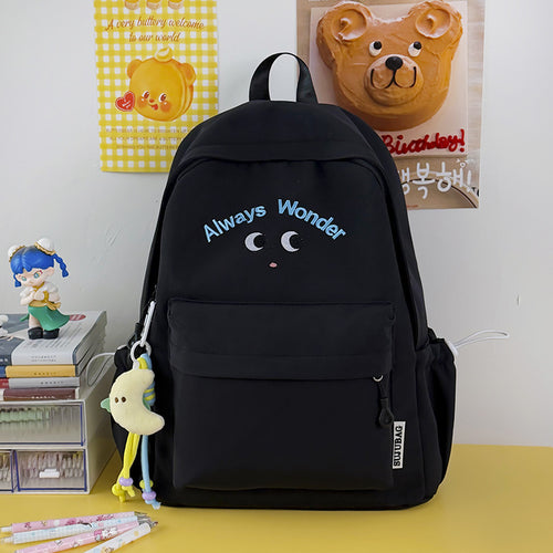 Cute Graphic Embroidered School Backpack