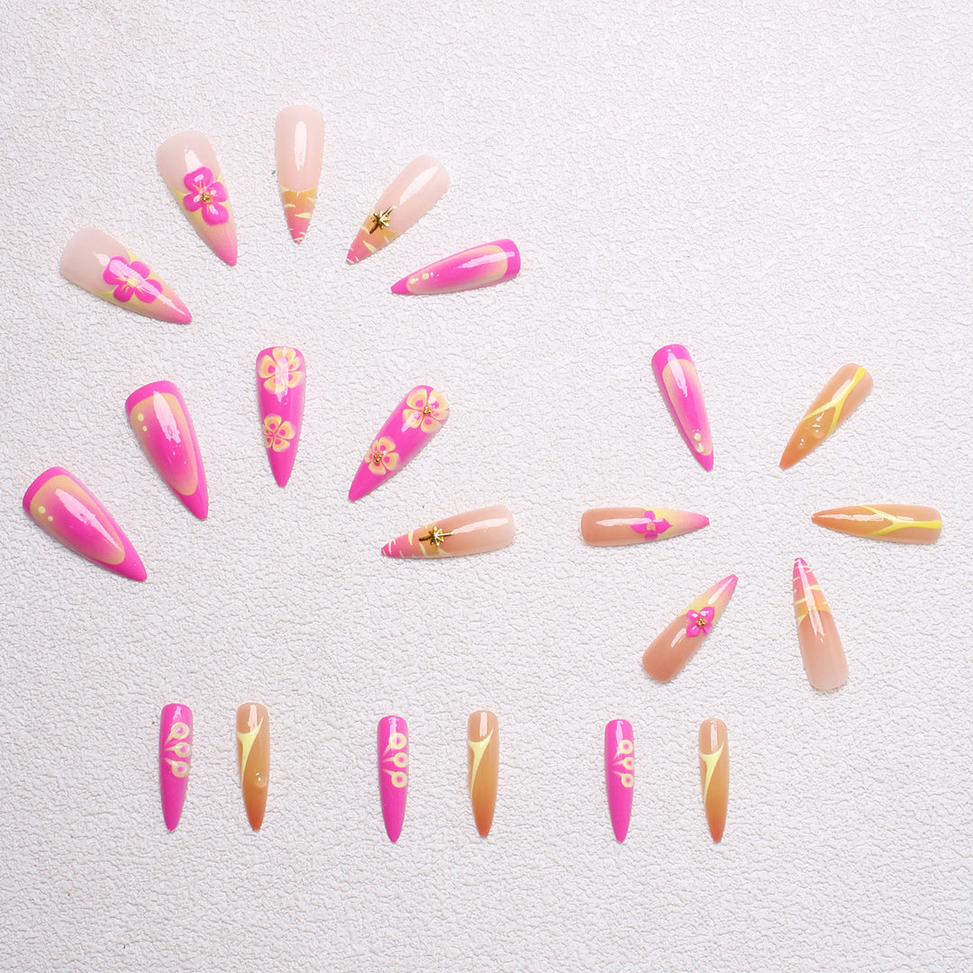 Artistic nail tips with floral and abstract designs Bowlift