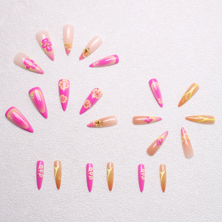 Artistic nail tips with floral and abstract designs Bowlift