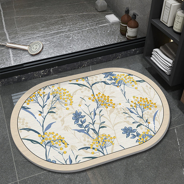 Unisex Floral Pattern Bathmat Bowlift
