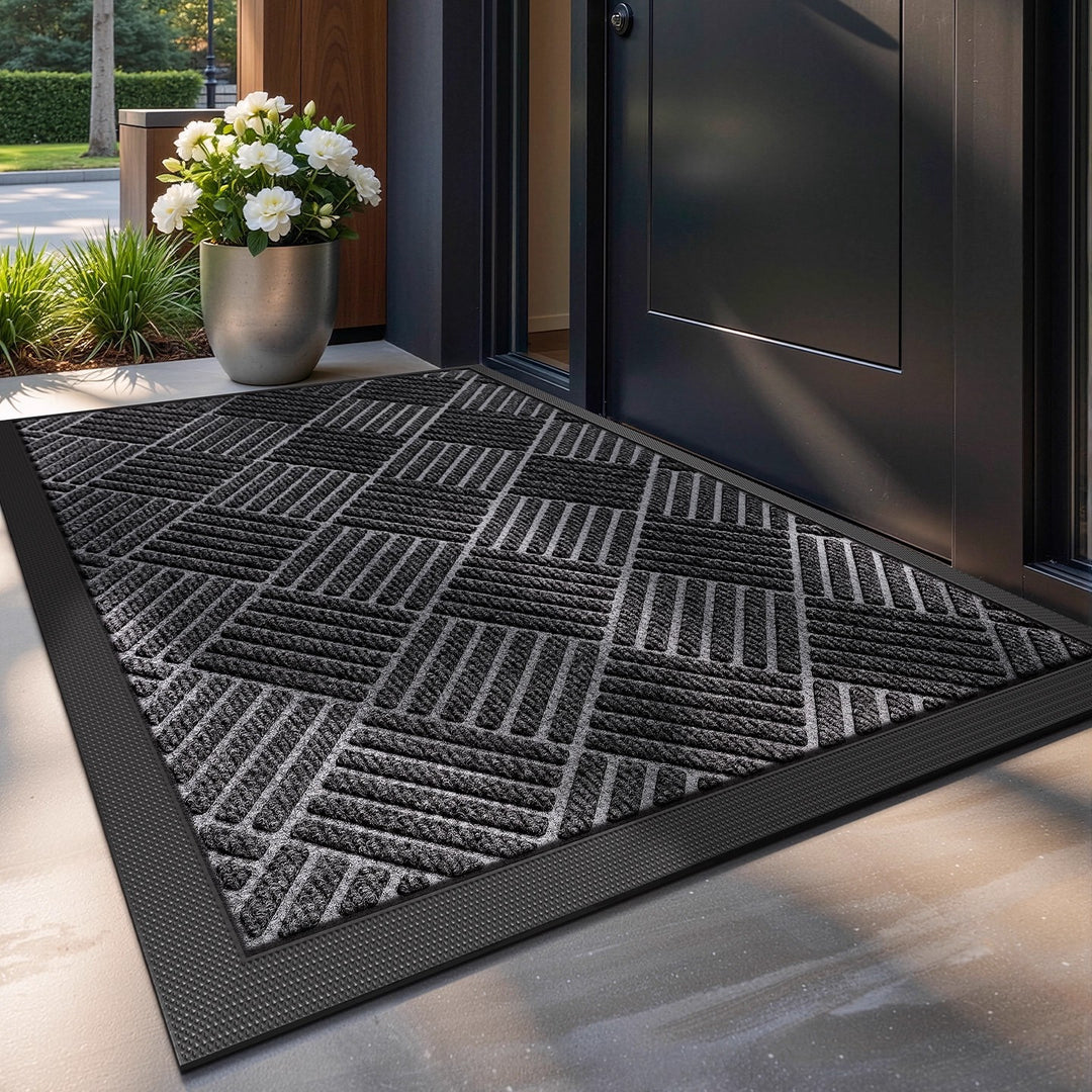 Unisex Durable Chevron Design Entrance Mat Bowlift
