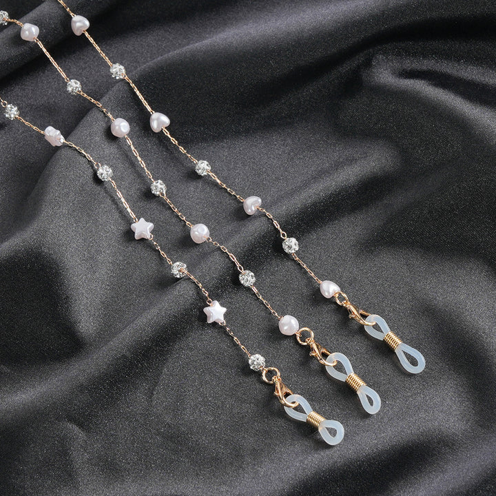 Pearl and Crystal Decor Eyewear Chain Bowlift