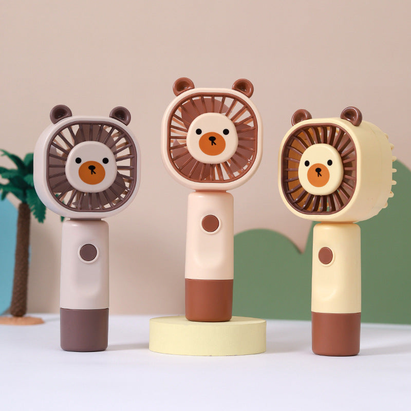 Unisex Portable Hand Fan in Cute Bear Pattern Bowlift