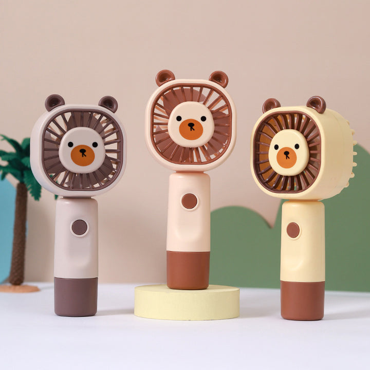 Unisex Portable Hand Fan in Cute Bear Pattern Bowlift