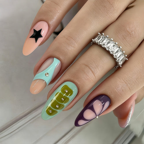 Creative Art Nails with Unique Geometric Designs Bowlift