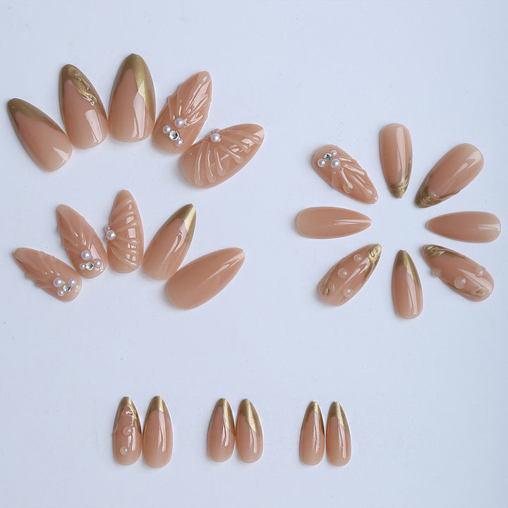 Artistic fingernails with curved decorations Bowlift