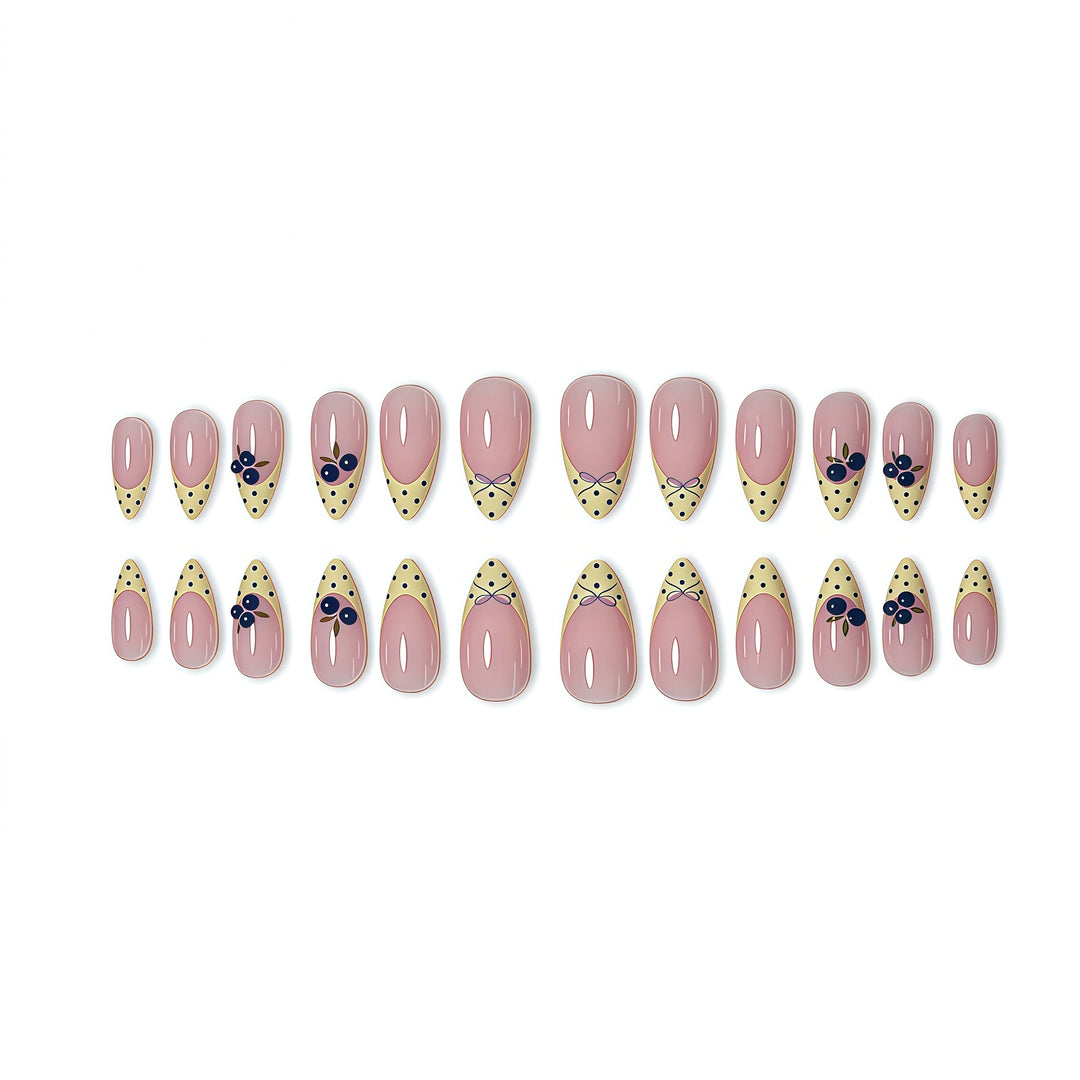 Elegant Floral Themed Press-On Nail Extensions Bowlift