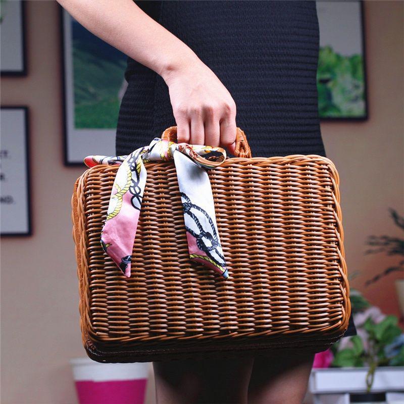 Vintage Woven Picnic Chest Bowlift