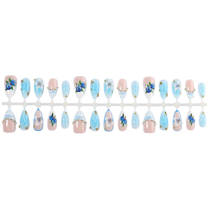 Decorative Floral Press-On Nail Set Bowlift 1788495872