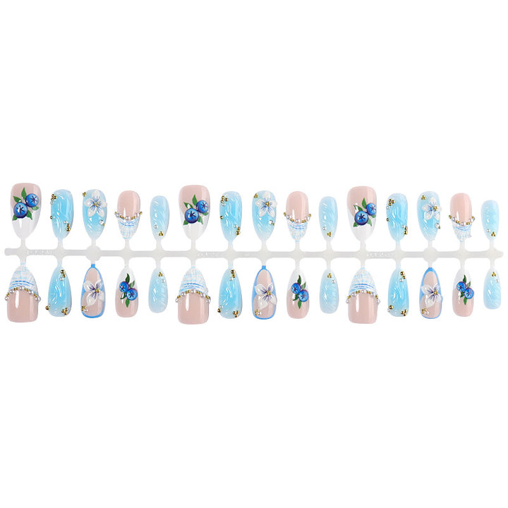 Decorative Floral Press-On Nail Set Bowlift 1788495872