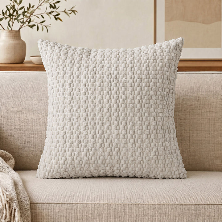Plush Textured Throw Pillow Cover Bowlift