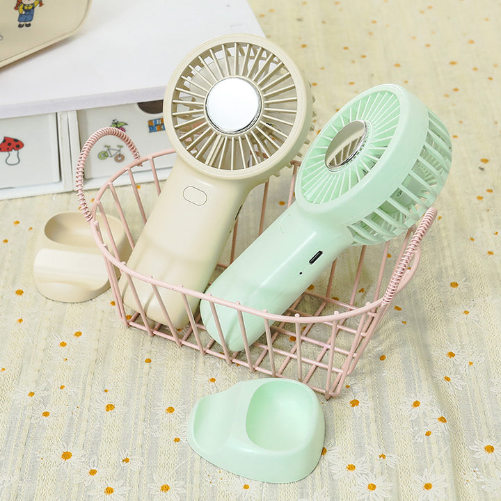 Women's Portable Hand Fan with Ergonomic Handle and USB Charging Function Bowlift