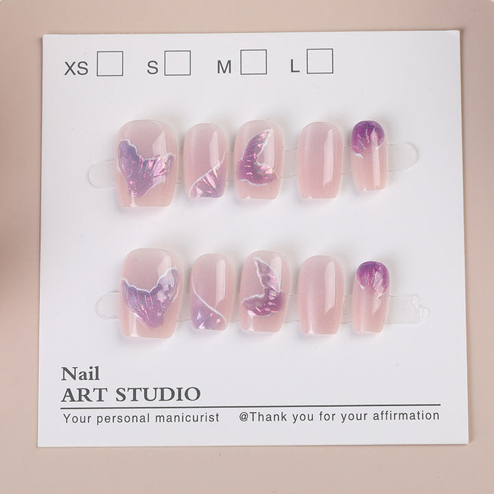 Butterfly Pattern Press-On Nail Set Bowlift