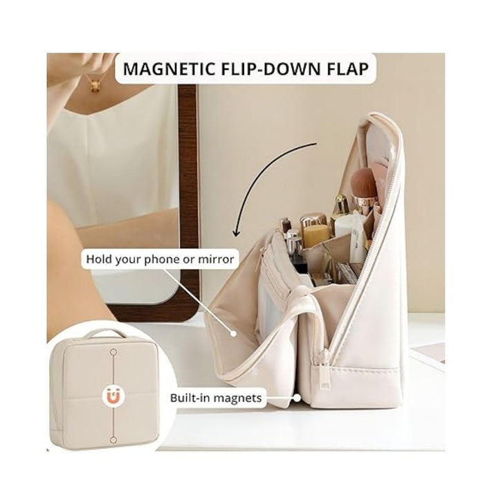 Cosmetic bag with elegant organizer Bowlift