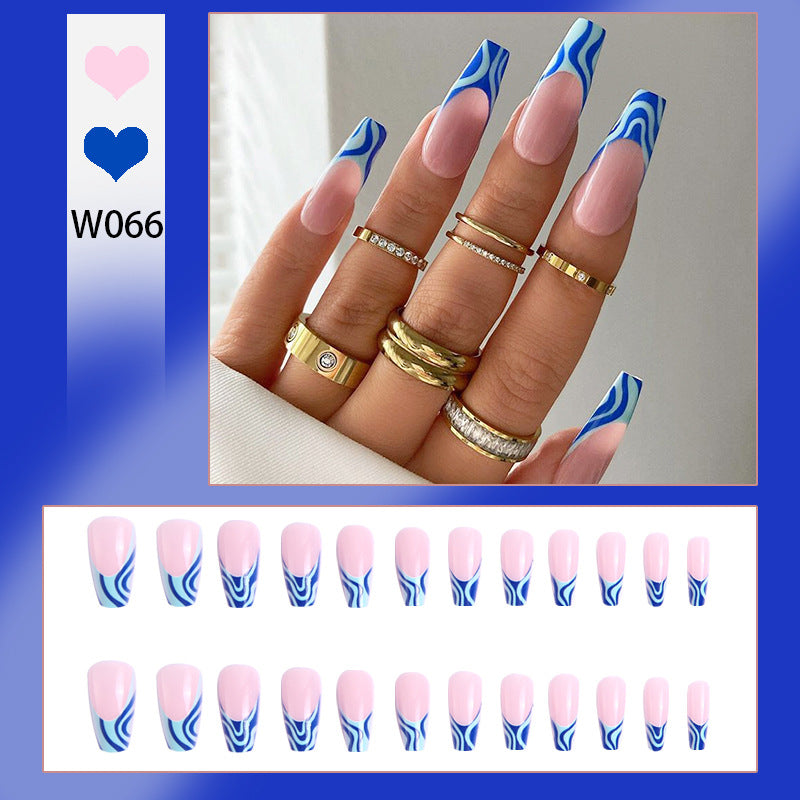 Art nails with wave pattern Bowlift