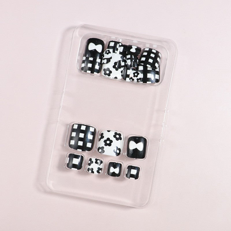 Artistic Floral Press-On Nail Art Set Bowlift