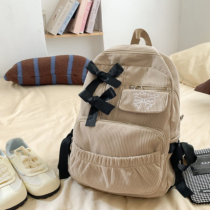 Stylish Corduroy Backpack