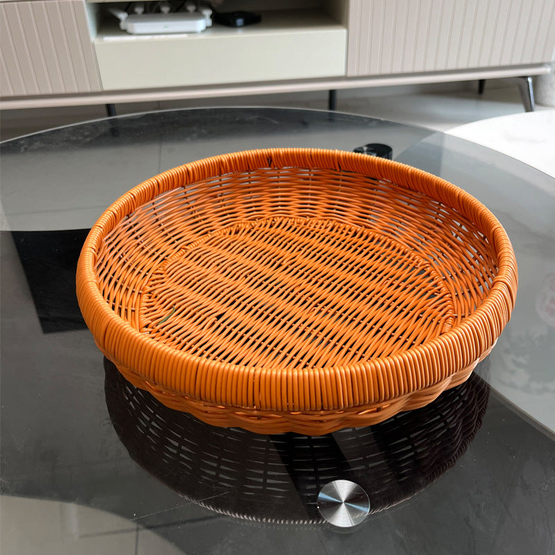 Decorative Round Woven Serving Tray Bowlift