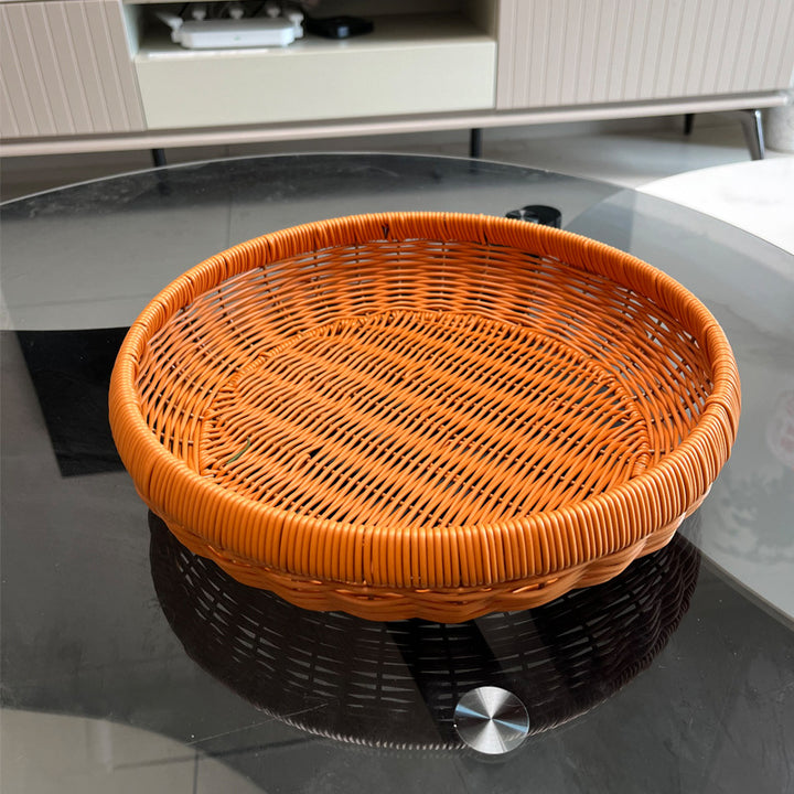 Decorative Round Woven Serving Tray Bowlift