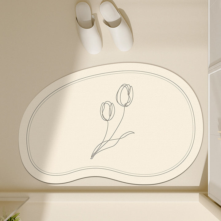 Floral-Inspired Decorative Bath Mat Bowlift