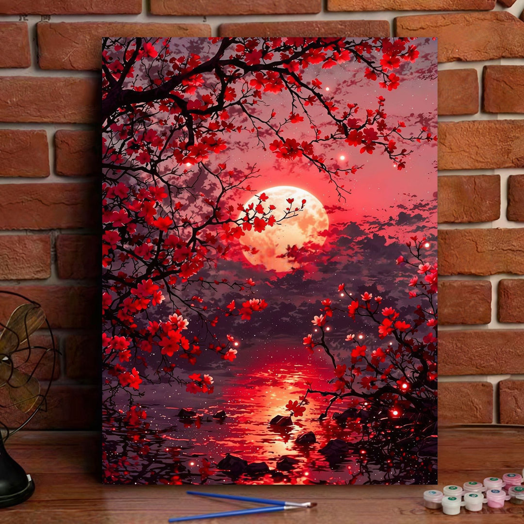 Romantic Blossom Landscape Canvas Art Kit Bowlift