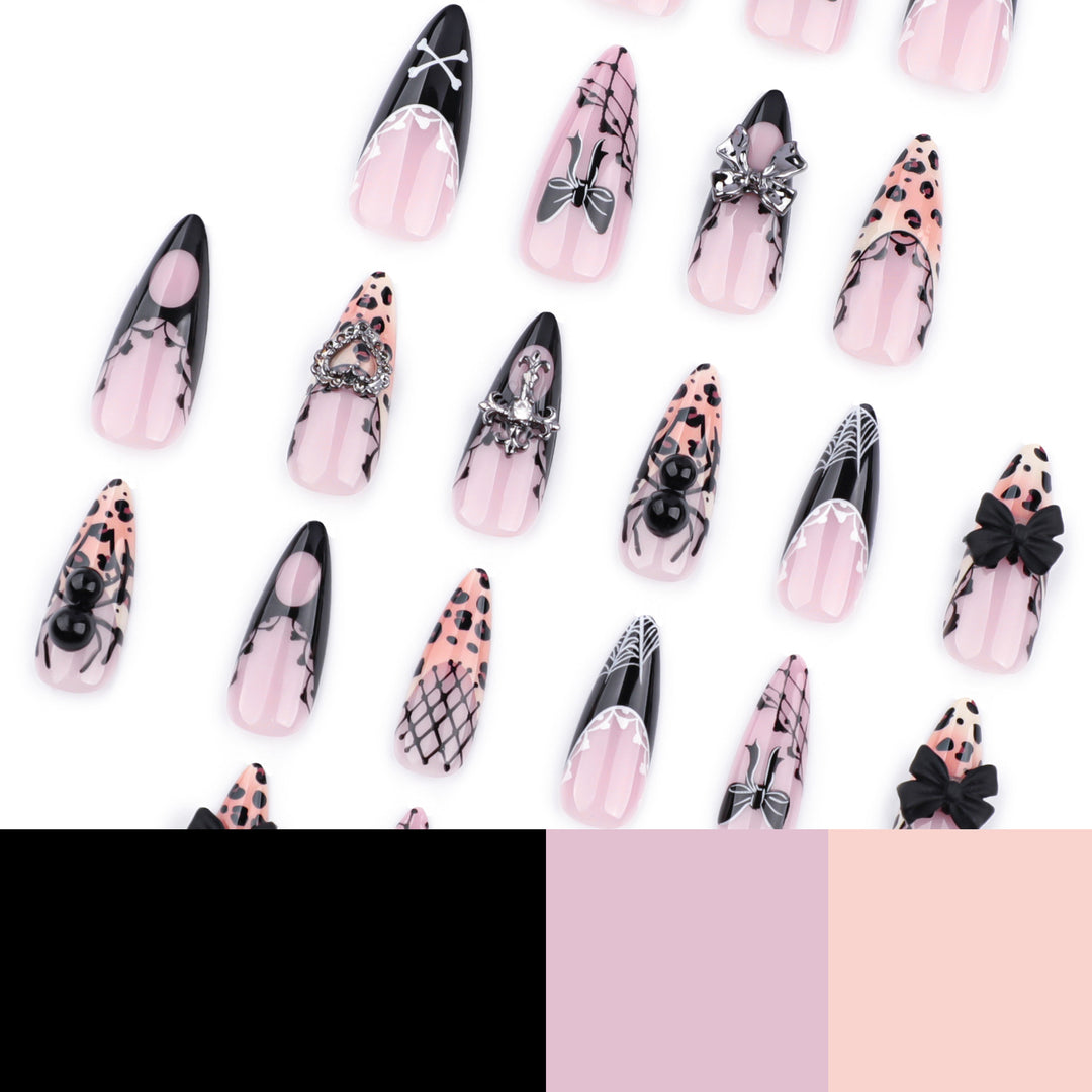 Creative acrylic nails in elegant leopard design Bowlift