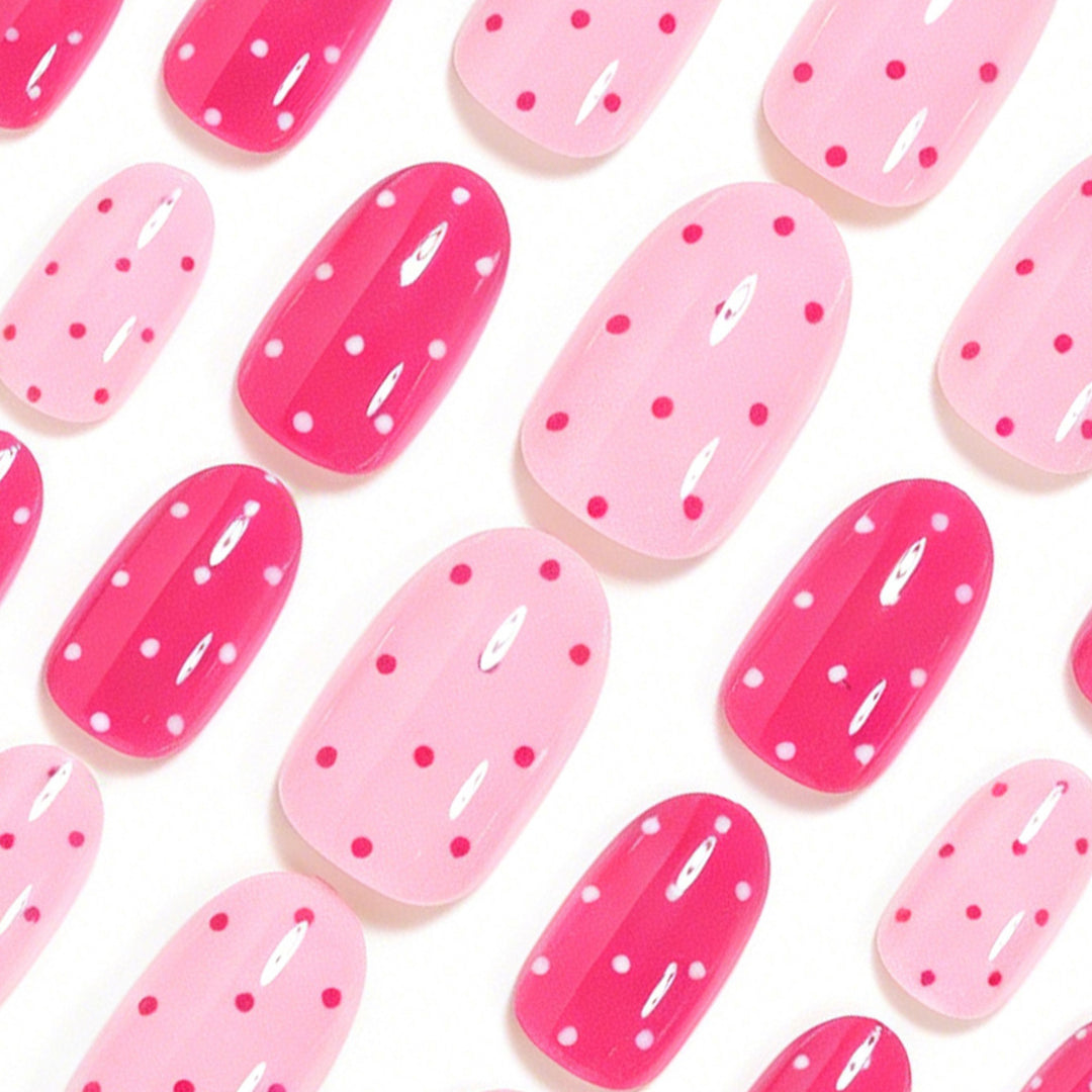 Artistic Polka Dot Press-On Nails Bowlift