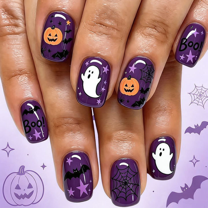 Halloween-Themed Press-On Nail Art Bowlift