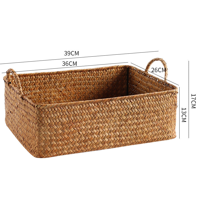 Handwoven Natural Storage Basket Bowlift